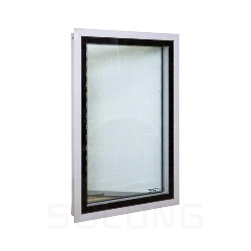Ventana de sala limpia de vidrio aislado con abrazadera